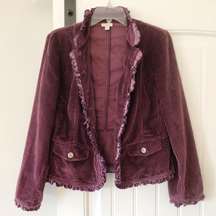 J. Jill Plum Ribbed Velvet Corduroy Blazer