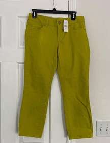 NWT Anny Taylor Loft modern crop pants in bright green.