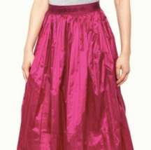 Metallic Pleated Skirt berry M