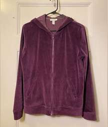 Lord & Taylor | Velour Full Zip Hooded Sweatshirt