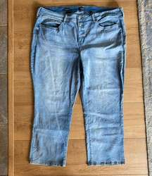 NYDJ 24W Lift x Tuck Marilyn Straight Light Wash Crop Jeans