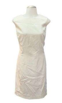 Larry Levine White Satin Pearl White Dress US 10