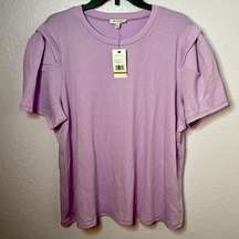 SkinnyGirl Soft Stretchy Purple Puff Sleeve Tee Size 2X New!