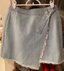 Light Denim Wrap Skirt