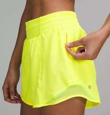 Lululemon Hotty Hot High-Rise Short 4" Electric Lemon  Size 6