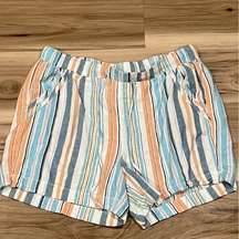 Briggs Linen Blend Striped Shorts Women’s Large