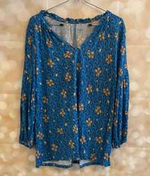 LOFT Acorn Blue Blouse