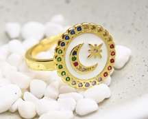 Colorful Moon Ring