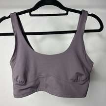 Free People Movement Women's Medium Low Impact Sports Bra Gray Scoop Neck Yoga