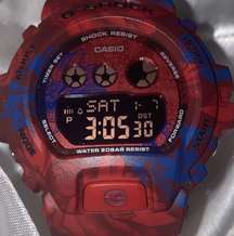 Women's Red Floral Print G-Shock S Series Watch 