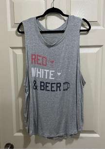 Grayson/Threads graphic “red, white & beer” tank top size 3X