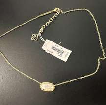 Kendra Scott “Elisa” Gold Tone Pearl Like Necklace NWT