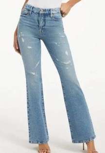 NWT  Good Classic Bootcut Jeans Distressed High Rise US 2