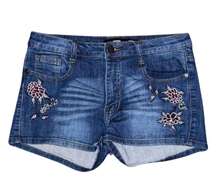 Floral Embroidered Denim Jean Shorts Size 29