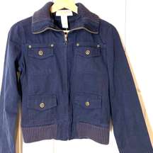 Blue Chino Cotton Jacket  Size Xs