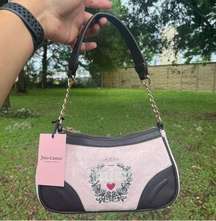 NWT Juicy Couture Powder Blush Velour Heritage Shoulder Bag 
Viral bag