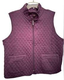 Coldwater Creek purple quilted vest NWT