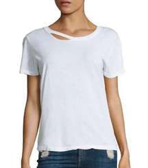 n:PHILANTHROPY Cypress White Slit Tee Top T-Shirt size Large NWT Short Sleeves
