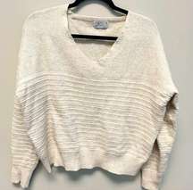 Poof Apparel Tan V-Neck Sweater sz Large