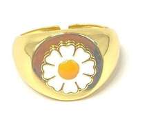 New Women’s Gold daisy flower cuff ring