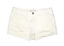 Ivory, White khaki Mid-rise Shorts