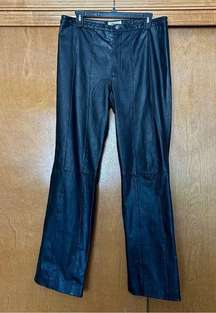 Vintage Jenni Max NYC 100% Leather High Rise Straight Leg Pants Size 12