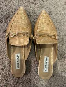 Faraway Raffia Slip On Mules