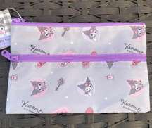 Sanrio Gray, Purple Kuromi 2 Zipper Bag