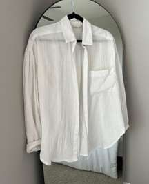 White Button Down Cover Up