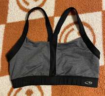 Gray & Black Sports Bra