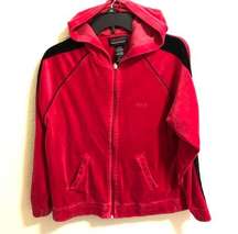 OLEG CASSINI VELOUR SPORT Red Hoodie M