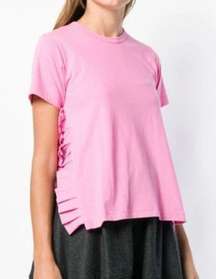 COMME DES GARCONS GIRL Side Ruffle Trim Tee In Pink