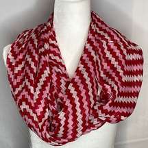 Scarf Infinity Red White Pink Lightweight