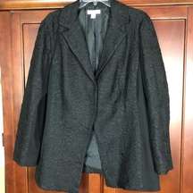 Coldwater Creek Shaped Plus Size W18 Lined Snap Button Black Jacket