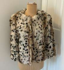 Love Token Rabbit Fur Leopard Print Jacket