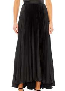 Mac Duggal. Long Pleated Satin Evening Skirt.