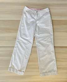 J.Jill Beige Chino Cuffed Wide Leg Trouser Pants size 6