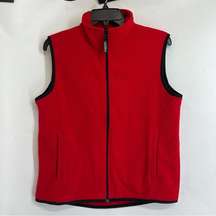 fleece vest collared sleeveless red size medium