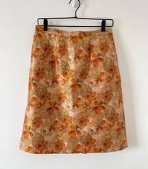 Vintage Floral Pencil Skirt with Pockets