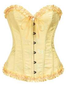 YELLOW LACE UP CORSET