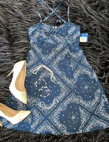 Navy Blue Bandana Dress