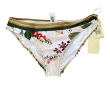 New! Gottex Floral Print Contrast Trim Bikini - Bottoms