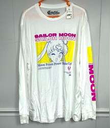 NWT Sailor Moon White Graphic Long Sleeved Tee Shirt Size XXL