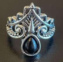 stone S925 silver tribal ring size 5.5