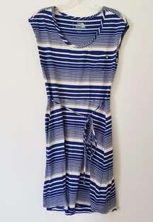 The North Face Casual Knee-length Dress Cotton Modal Blue White Stripes Size XS