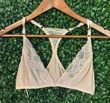 Out From Under Urban Outfitters Front Clip Lace Tan Bralette Sz Large