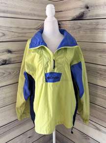 Vintage  Lime & Blue Quarter Zip Windbreaker Jacket