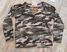 NEW Vintage Havana women's medium black/gray camo sweatshirt