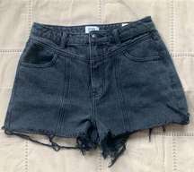 Distressed Black Jean Shorts 