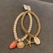 Talbots Gold Toned Seashell Bracelet NWT